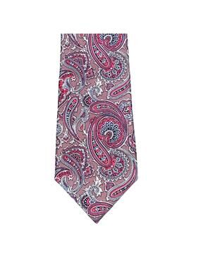 Vintage Andhurst Red Blue Paisley Silk Tie, Made in USA, 58"
